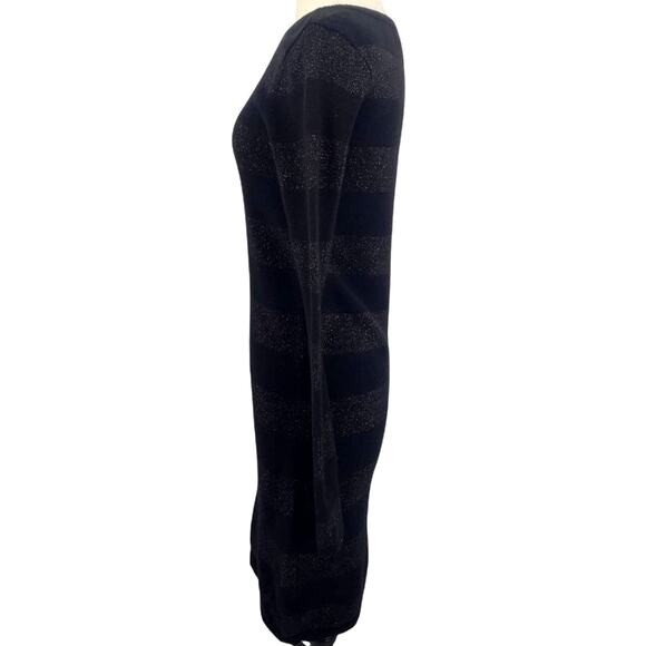 Vineyard Vines Wool Cashmere Black Stripe Sweater Dress Metallic Size XS - Picture 4 of 6